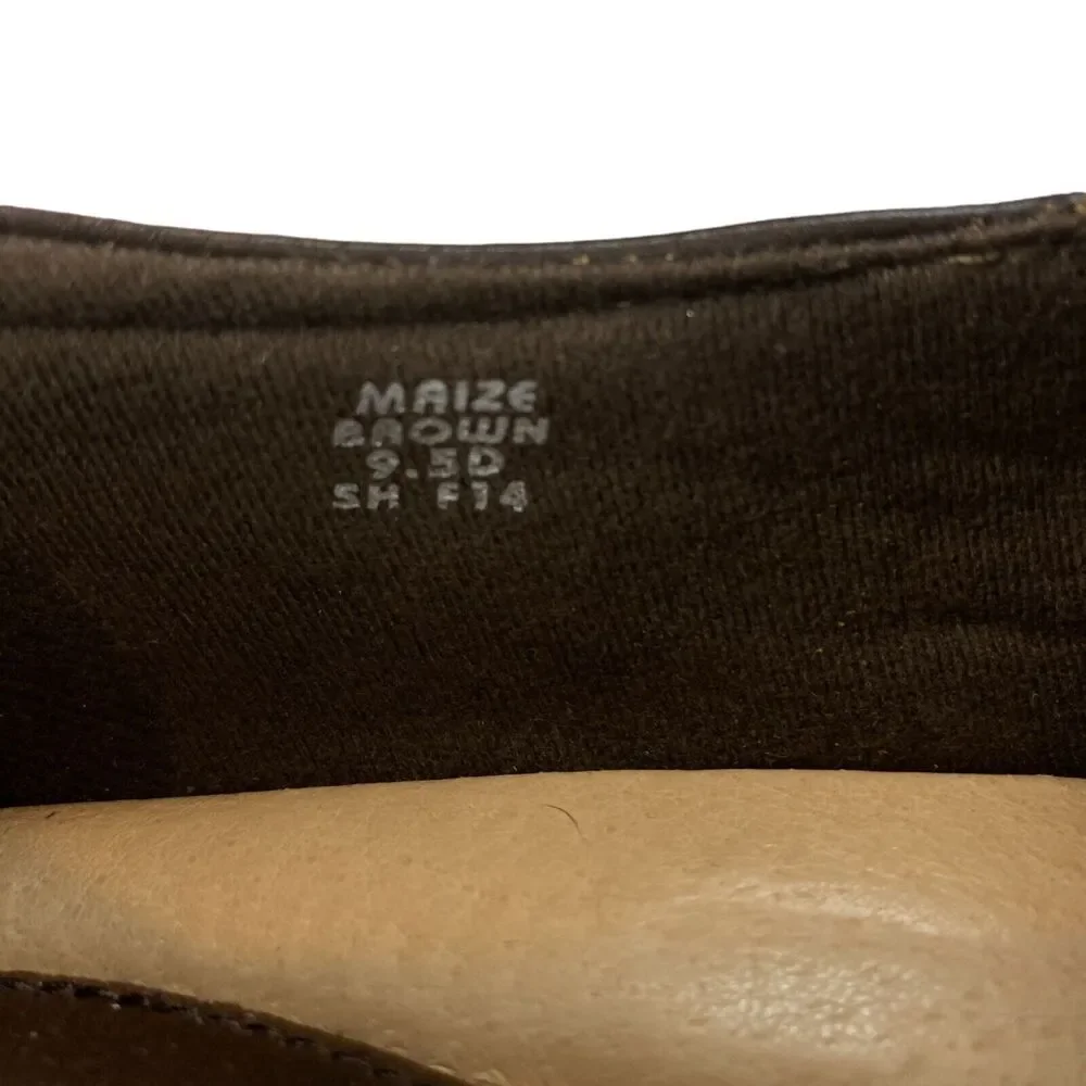 Earth Loafer Shoes Womens Sz 9.5D Maize Brown Leather Slip On Comfort Block Heel - Picture 8 of 16